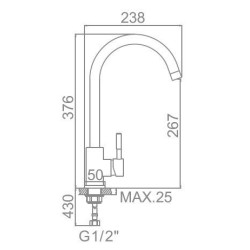 Смеситель для кухни LEDEME L74998A-3
