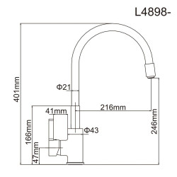 Смеситель для кухни LEDEME L4898-8 Смеситель для кухни LEDEME L4898-8