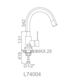 Смеситель для кухни LEDEME L74004-3