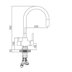 Смеситель для кухни LEDEME L74255-2