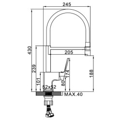 Смеситель для кухни LEDEME L4092B-2